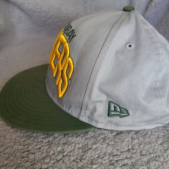 Green Bay Packers Hat Cap Snapback Adult Medium Large Gray Green New Era 9Fifty - Picture 5 of 12